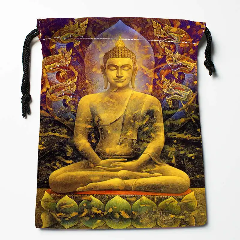 Новое поступление сумки с принтом Будды на шнурке для хранения размер 18x22 см|storage