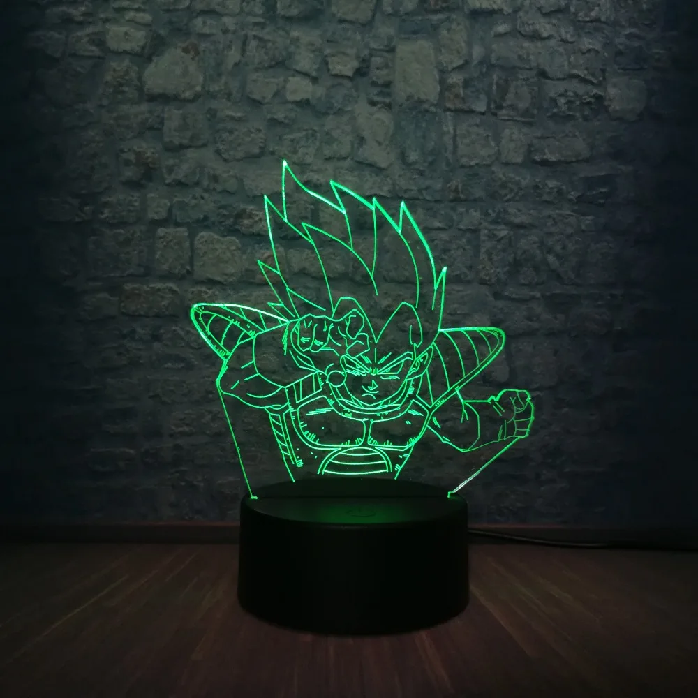 Япония мультфильм Лава 3D Светодиодная лампа Жемчуг дракона обезьяна Супер Saiyan