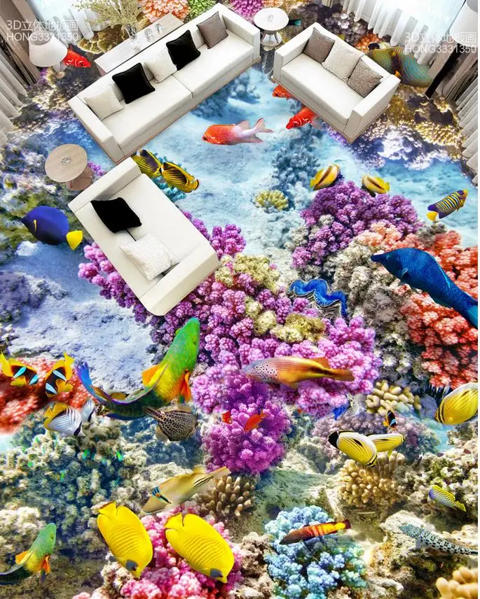 3d напольное искусство 3D морской подводный мир водонепроницаемый напольный