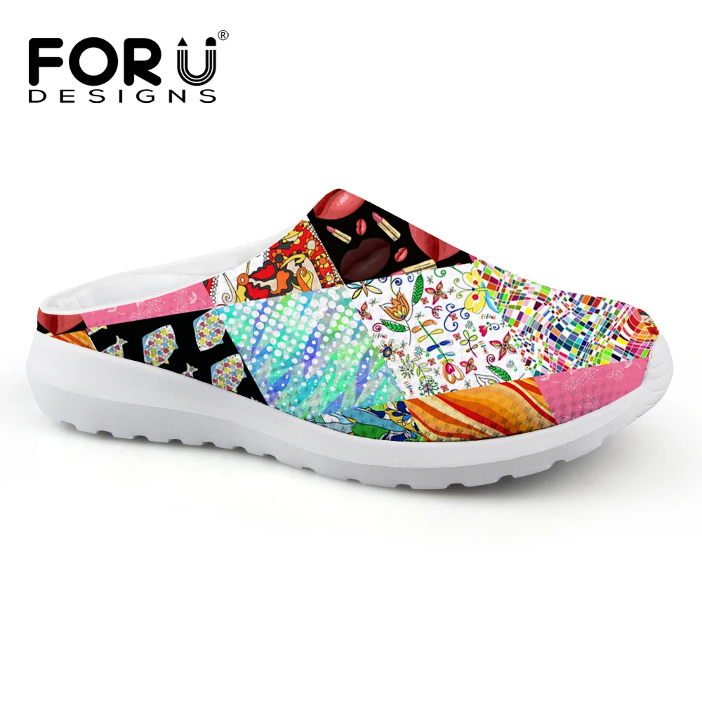 FORUDESIGNS/женские летние сандалии в стиле пэчворк Модные женские пляжные шлепанцы