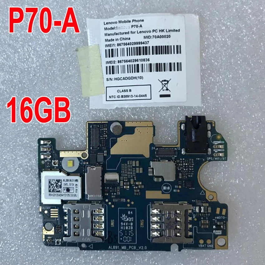 Протестированная оригинальная материнская плата для lenovo P70 P70A P70-A P70t P70-T 2 Гб 16 Гб материнская плата чипсеты Запчасти для телефонов