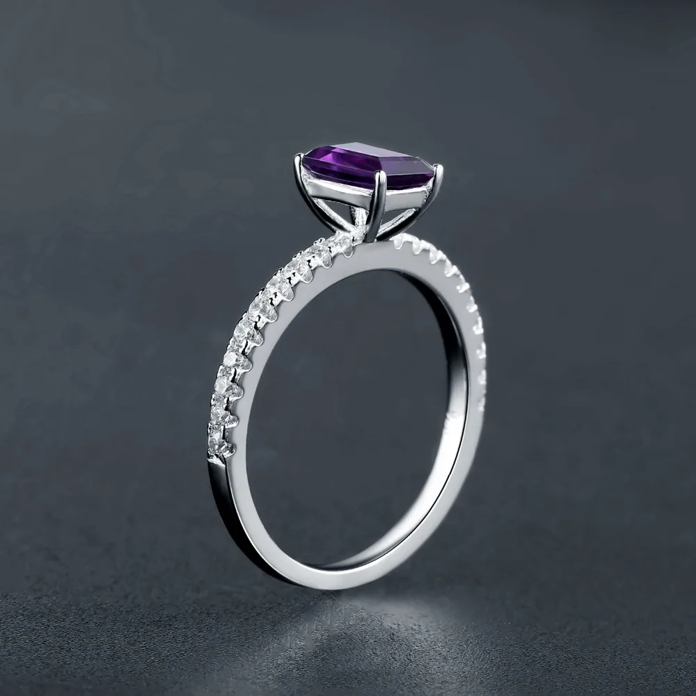 Женское кольцо с изумрудами натуральный аметистовый драгоченный камень