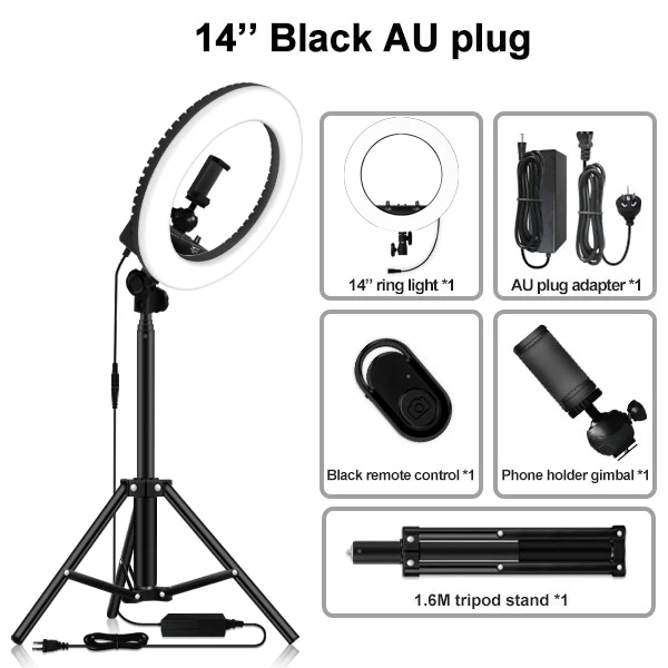 AU plug type Камера фотостудия телефон видео 14 дюймов 55 Вт 240 шт светодиодный кольцевой светильник 5500K для фотосъемки с регулируемой яркостью кольцевая лампа с 170 см штативом - Цвет: AU plug type