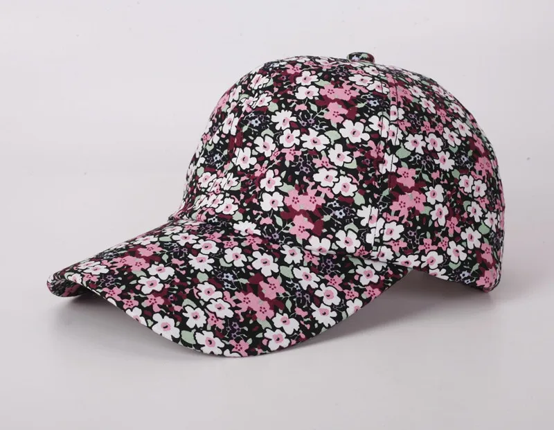 Pink with Black Солнцезащитная бейсболка с цветочным принтом розы для женщин и мужчин, Спортивная сетчатая Кепка s, дышащая повседневная Кепка для гольфа, бейсболка, Прямая поставка - Цвет: Pink with Black