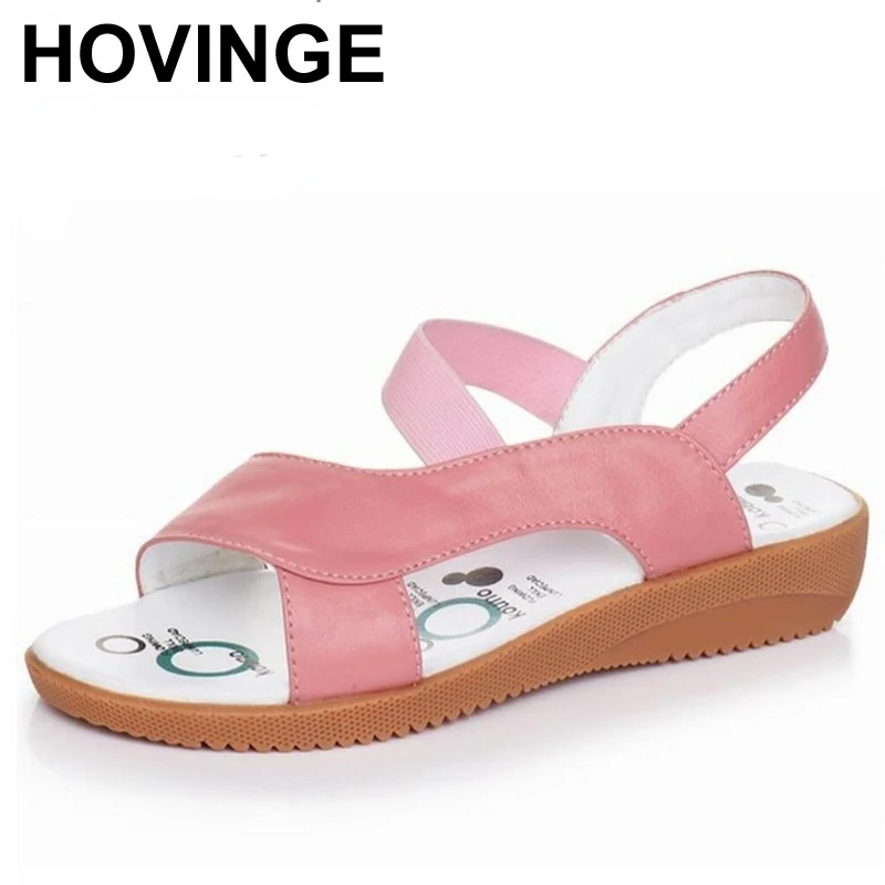 HOVINGE 2018 Женские босоножки из натуральной кожи модные летние милые туфли лодочки