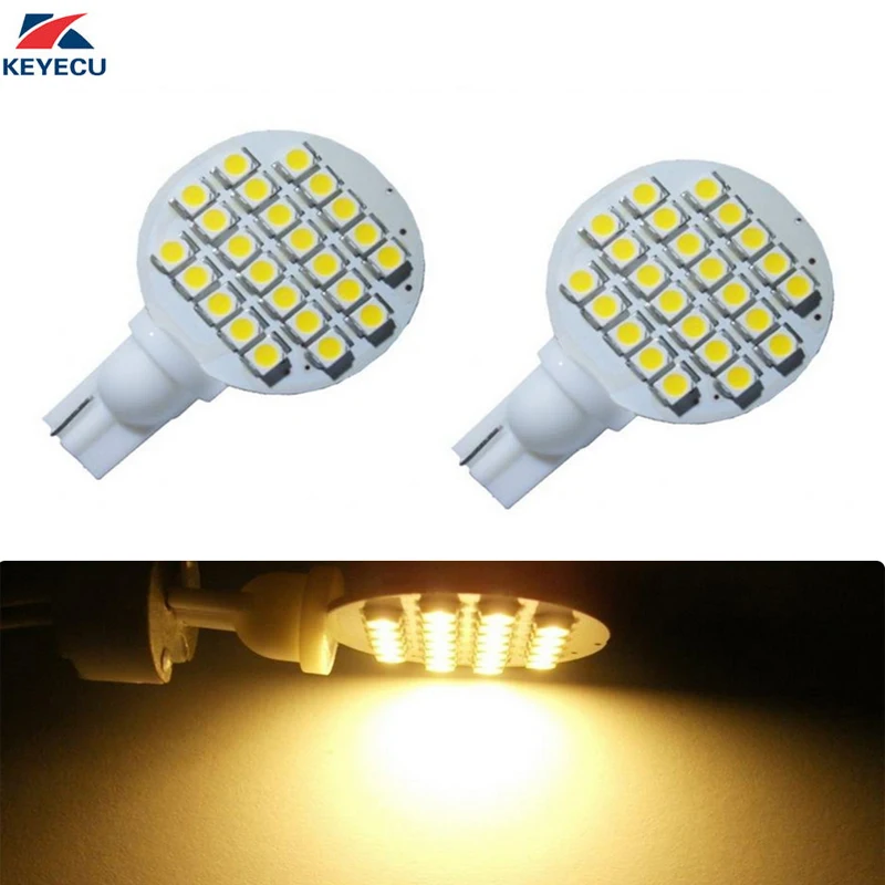 KEYECU 2 пакета DC 12V теплый белый T10 921 194 24-3528 SMD LED лампа супер яркая | Автомобили и