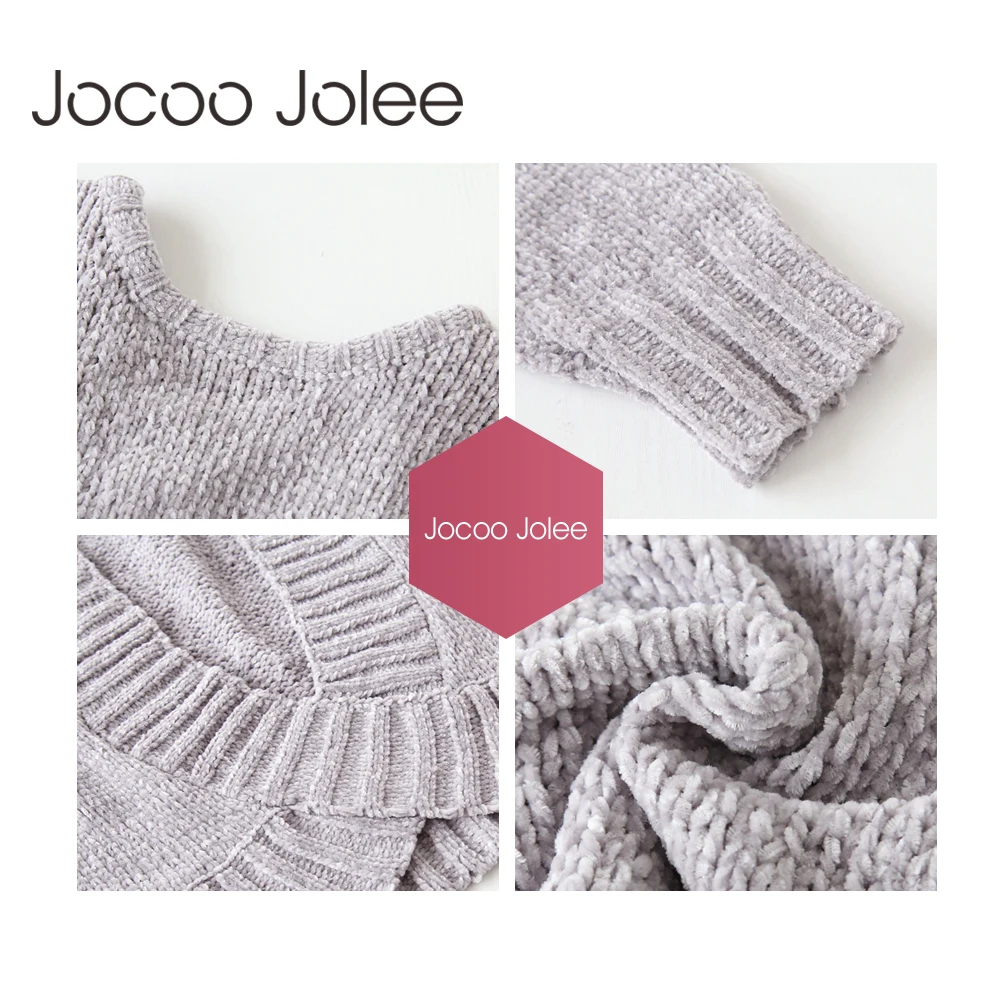 Осенние свитера Jocoo Jolee 2018 пуловеры с открытой спиной и рукавом летучая мышь для