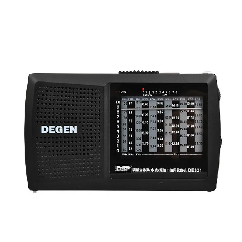 Оригинальное Цифровое Радио Degen de321 радио MW и SW DSP приемник мирового диапазона