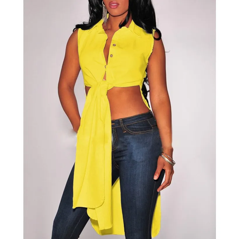 Новинка 2019 года пикантные без рукавов разделение для женщин нерегулярные