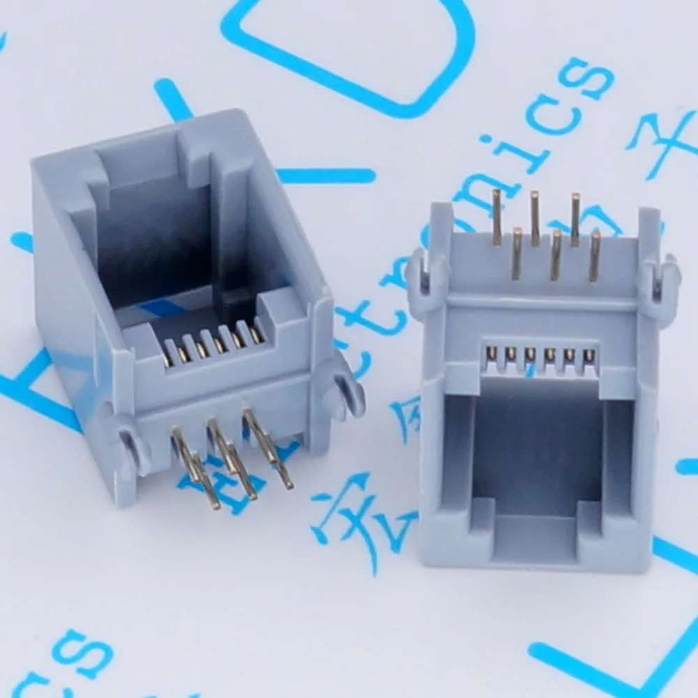 

20pcs Grey RJ11 6P6C Female PCB Mount Modular Plug/Jack Network Connector 6P