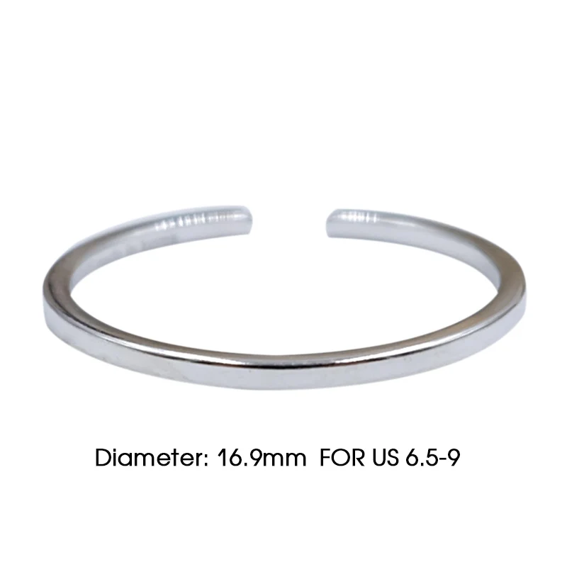 Large Size F.I.N.S Real 925 Sterling Silver Ring Minimalist Open Adjustable Ring Fashion Wedding Bands for Couples Fine Jewelry Female Ring - Цвет основного камня: Large Size