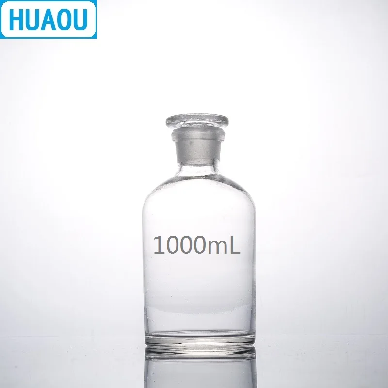 Флакон-реагент HUAOU прозрачный с узким горлом 1000 мл 1 л | Канцтовары для офиса и дома