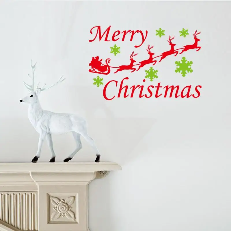 

merry christmas snowflake reindeer wall stickers christian room decorations 26. xmas home decals festival mual art posters 5.0