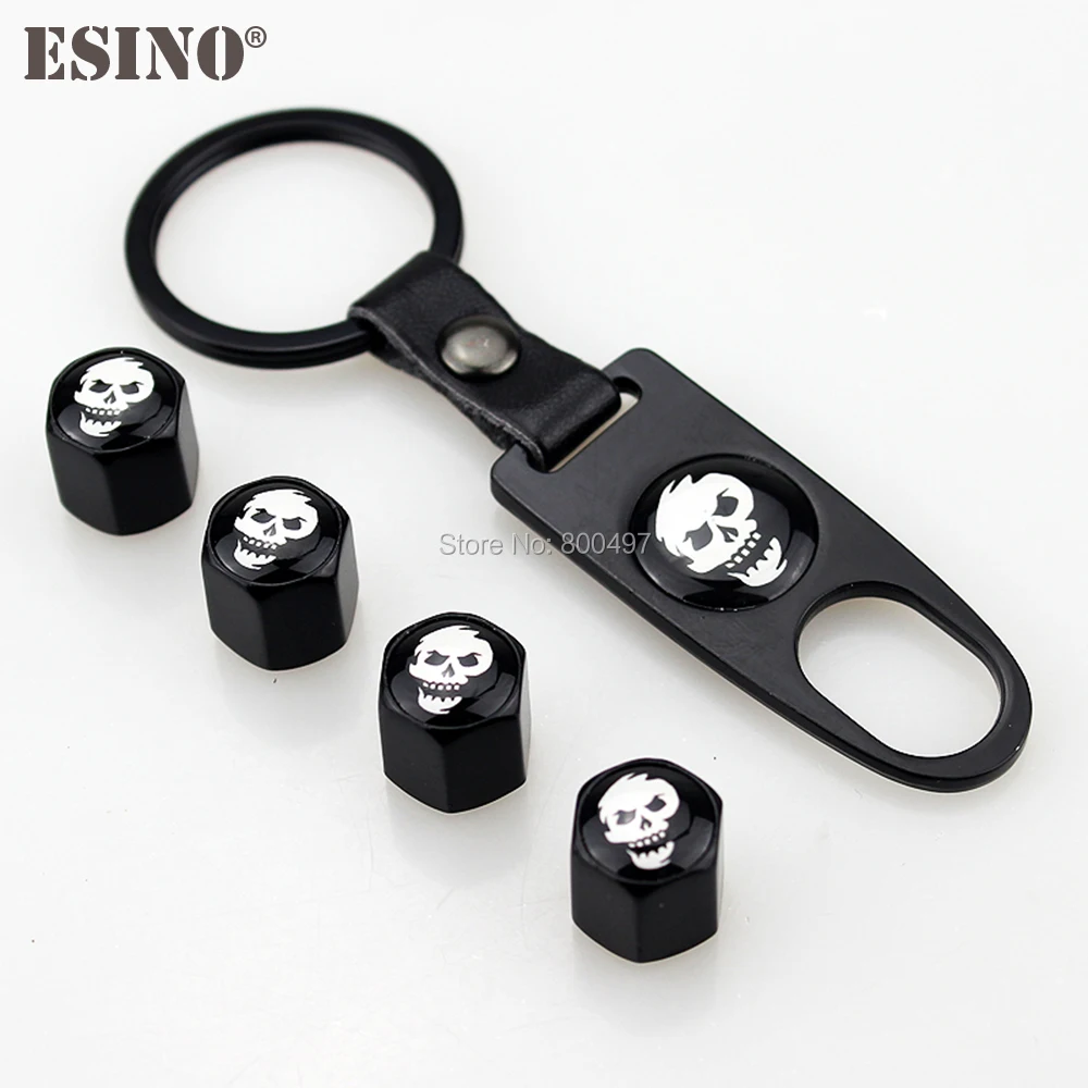 

4 x стайлинга автомобилей Нержавеющая сталь из цинкового сплава колесный вентиля покрышек легковых Стебли Шапки Злой Череп Универсальный п...