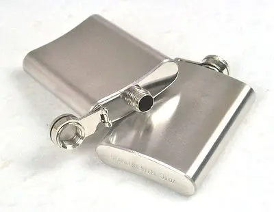 Новая плоская фляжка для спирта и ликера из нержавеющей стали + колпачок воронка 3