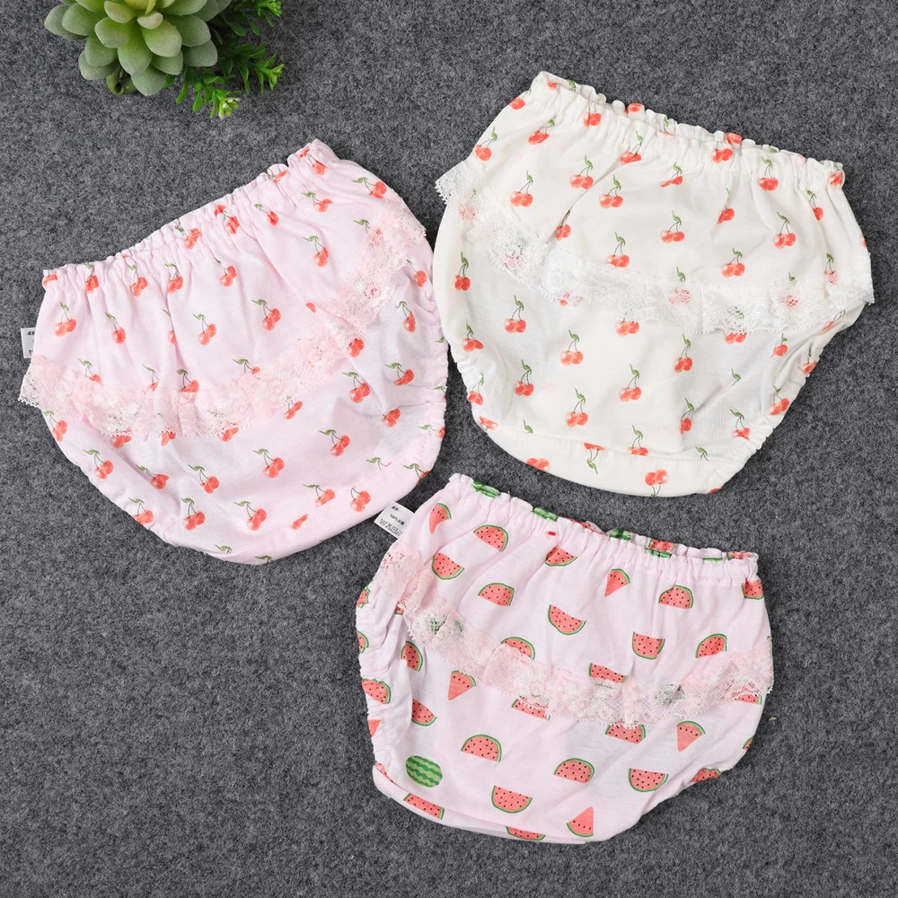 3 шт./Лот Детские хлопковые трусы с цветочным кружевом|bread pants|underpants kidsbaby girl underpants |