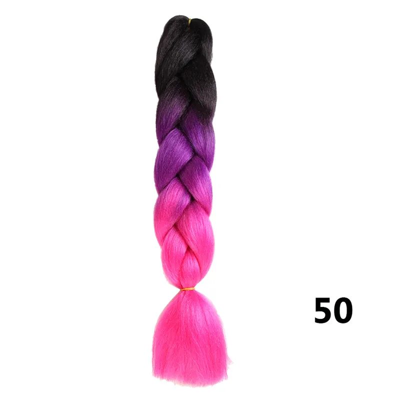 #5 Sambraid jumbo косы ombre канекалон 24 inch плетение волос для вязания канекалон крючком косы синтетических крючком волос 100g - Цвет: #5