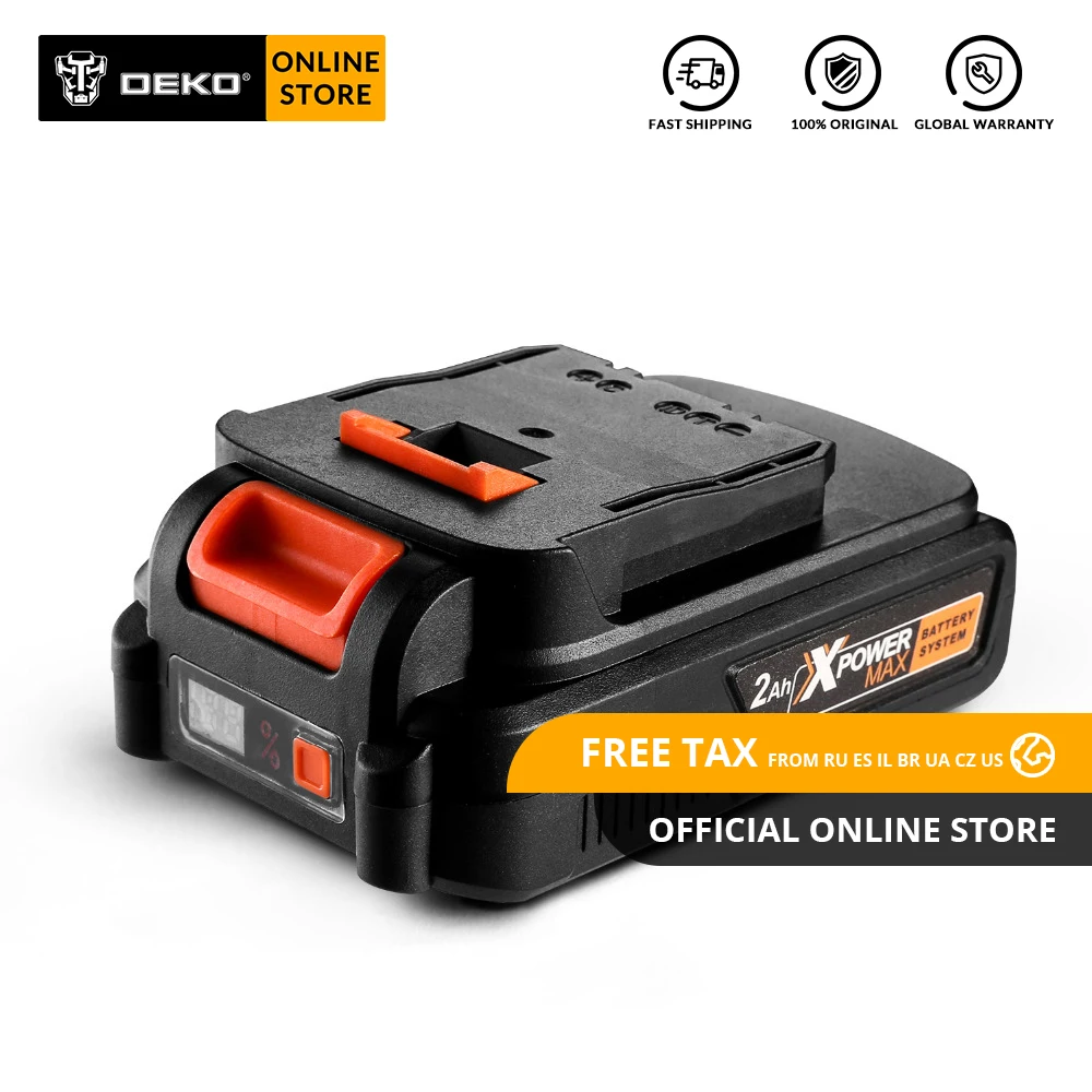 DEKO 20V MAX 2000/4000mAh комплект литий-ионный батарей для GBD20DU2/GBD20DU3/GBW20DU2 Аккумуляторная дрель