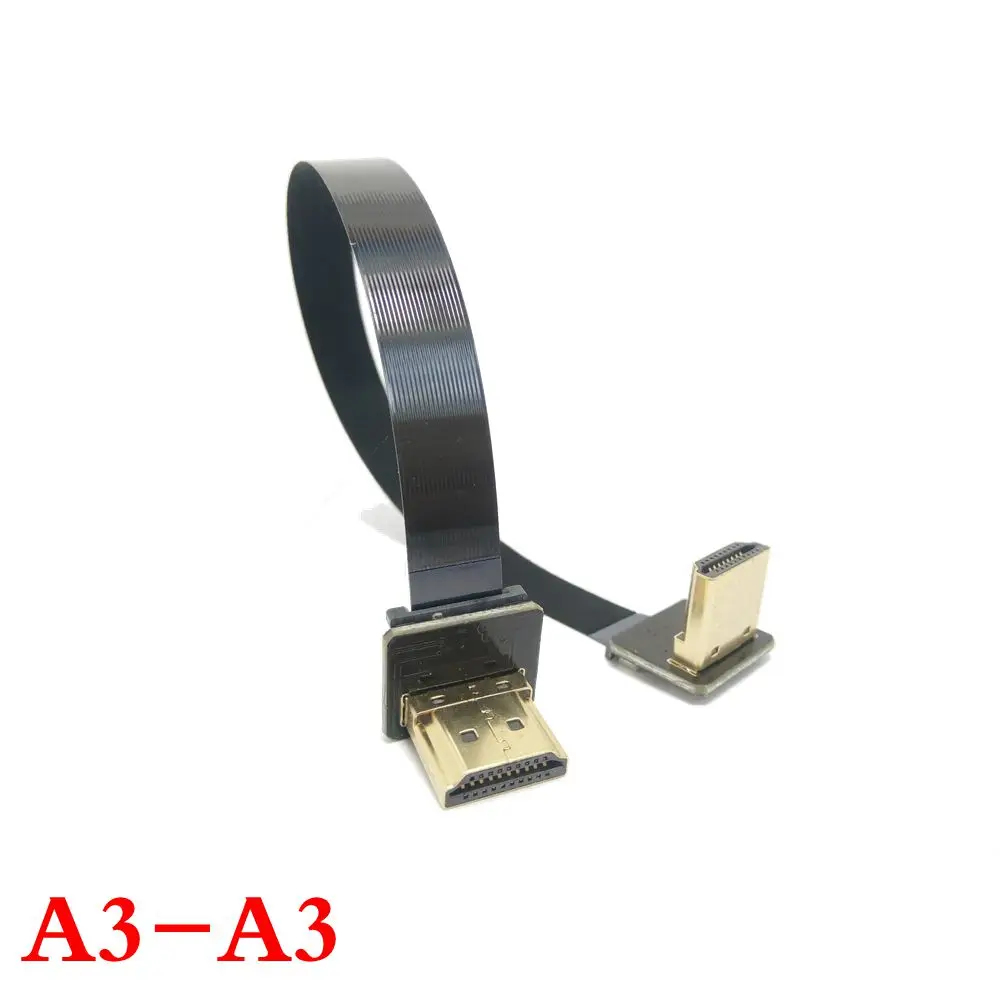 

FPV HDMI-compatible Male & Female to Down & UP Angled 90 Degree HDTV FPC Flat Cable for Multicopter Aerial Photography 5cm-100cm