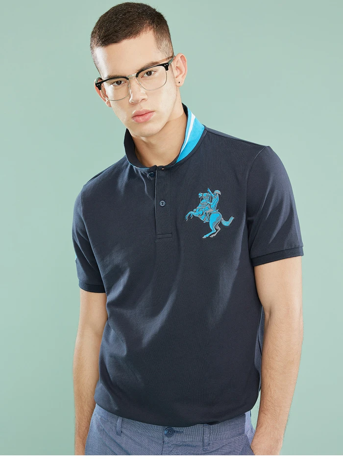 Giordano поло мужское slim fit футболка Polo с короткими рукавами и принтом рубашка груди выполнена из хлопка и спандекса рубашка поло мужская