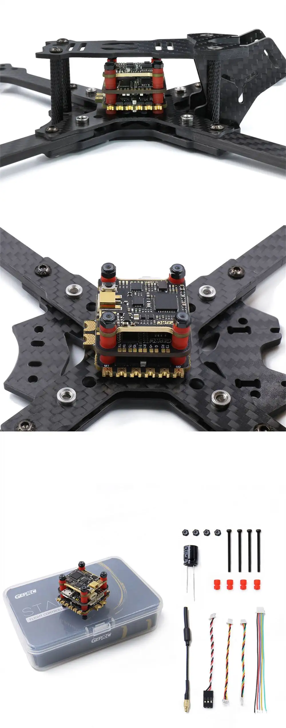 Geprc стабильный Pro F7 Стек двойной гироскоп F7 Контроллер полета и 35A BLheli_32 4в1 ESC и 5,8G 500mW VTX для радиоуправляемого дрона запчасти