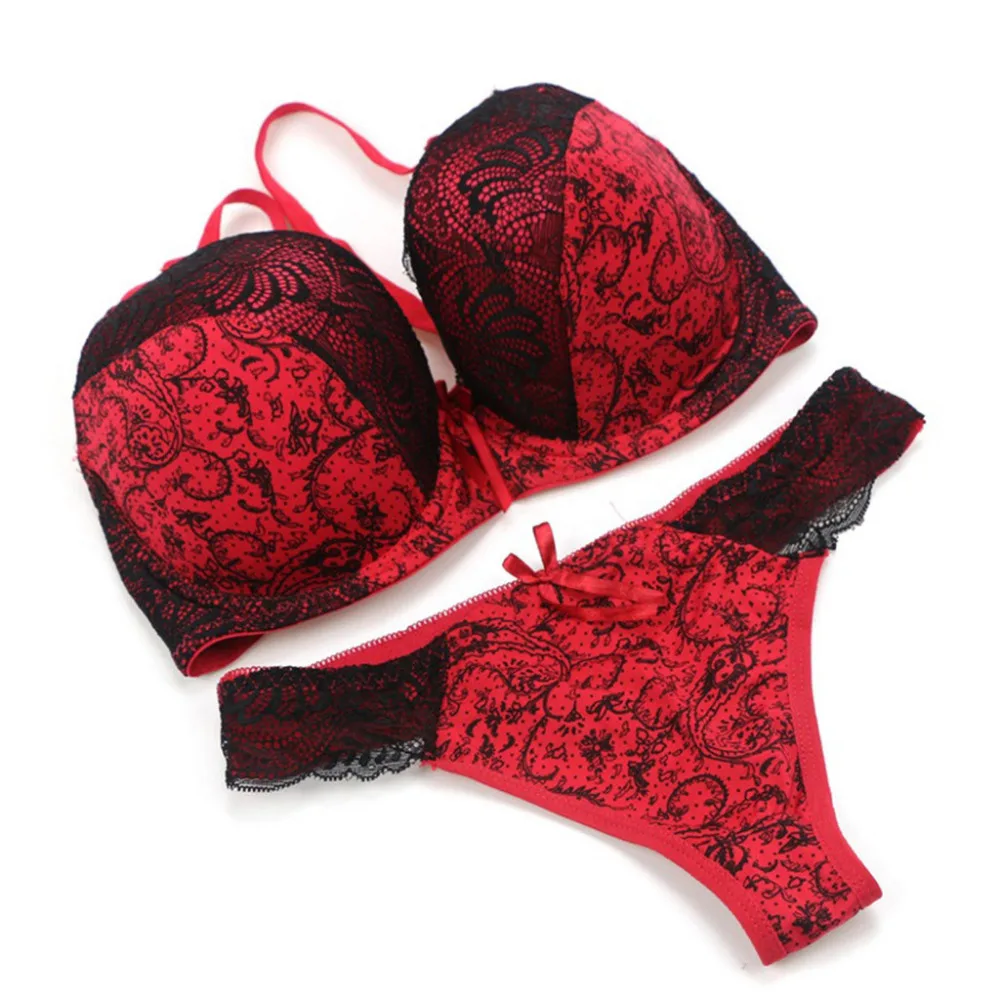 

Spring Sexy Womens Floral Lace Bras And Underwear Lingerie Set Women's Push Up Seamless Transparent Bra Set Soutient Gorge 2hj