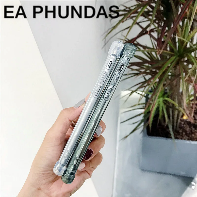 Luxury Transparent Four Corners Anti-knock phone Cover For iPhone 5 7 6 6S 8 Plus X Case Soft Silicone Full protect Coque Fundas |