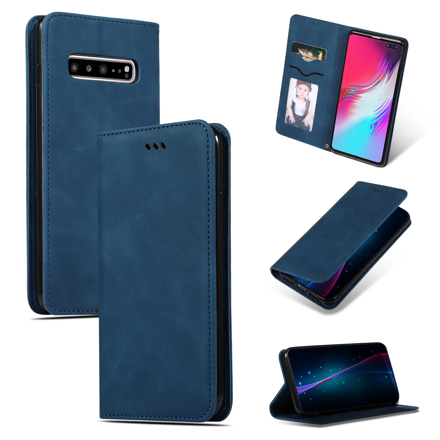 Кожаный чехол для samsung Galaxy S10 S9 S8 Plus Note 10 9 8 J4 J6 плюс A7 A8 A9 A10 A20 A30 A40 A50 A70 A20E чехол с откидной крышкой на магните