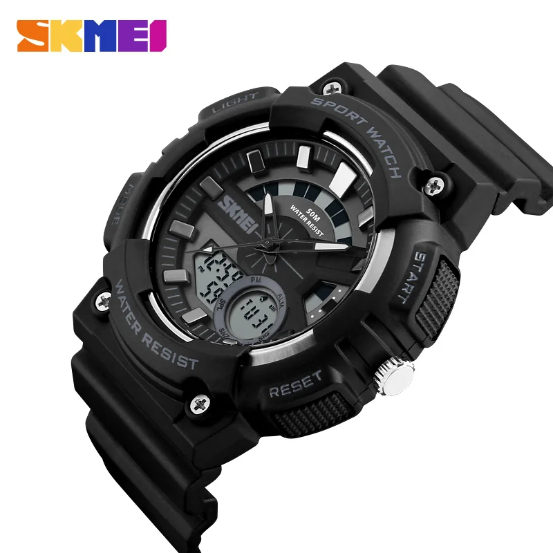 SKMEI спортивные часы для улицы мужские модные Chrono 5 бар водонепроницаемые с