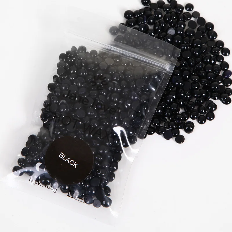 Black 50g Восковые для удаления волос восковые бобы безболезненное удаление волос без шелушения мульти-удаление волос жемчужные Твердые восковые бусины - Цвет: Black 50g