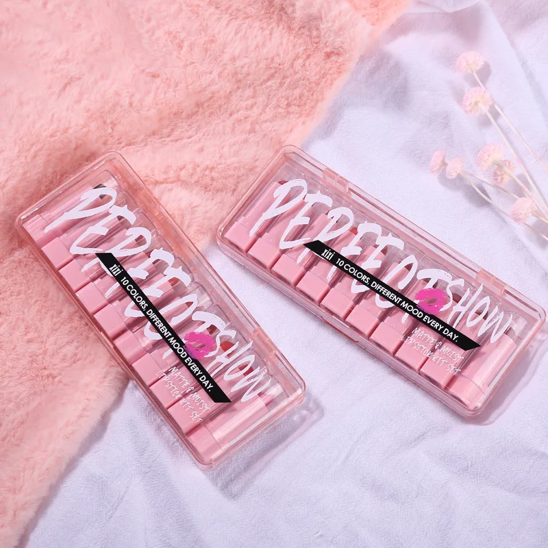 Цветная губная помада 10 шт./несколько комплектов для макияжа губ питательная