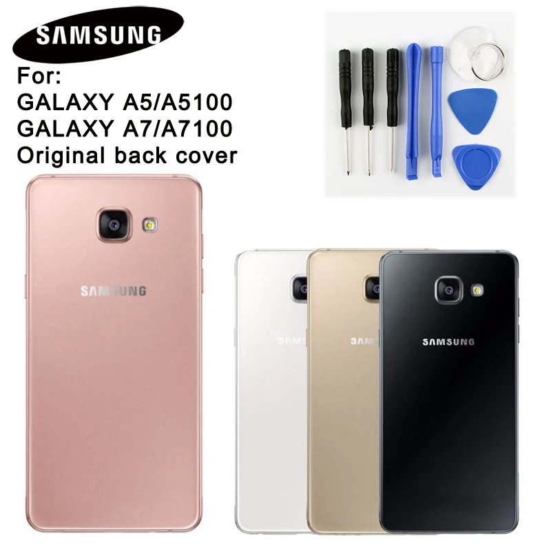 Оригинальная задняя крышка Стекло чехол для Samsung Галактики A7 2016 A7109 A7100 A710F A710 A5