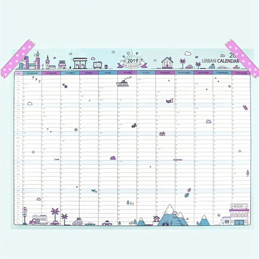 365days Paper Wall Calendar Office School Daily Planner Notes, Very Large Study New Year Plan Schedule 43*58cm