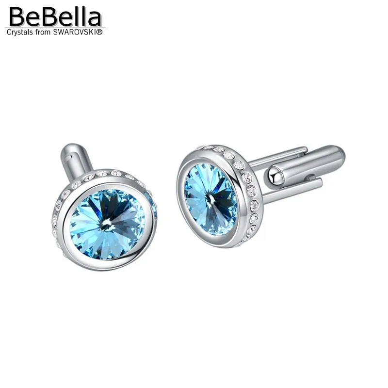 BeBella круглые запонки с кристаллами Сваровски мужские украшения для