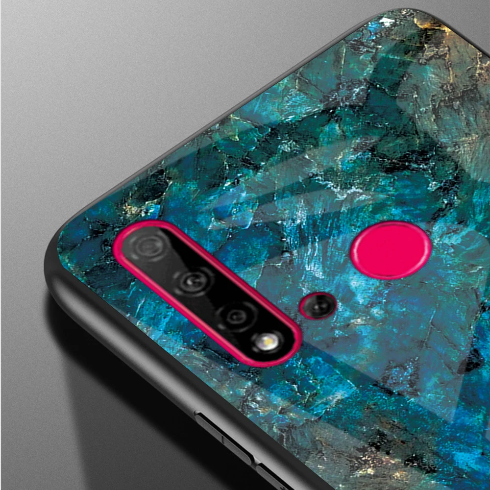 huawei P20 Lite 2019 Case Luxury Gradient Color Mirror Tempered Glass on for Huawei P 20 P20Lite Cases Cover | Мобильные телефоны и