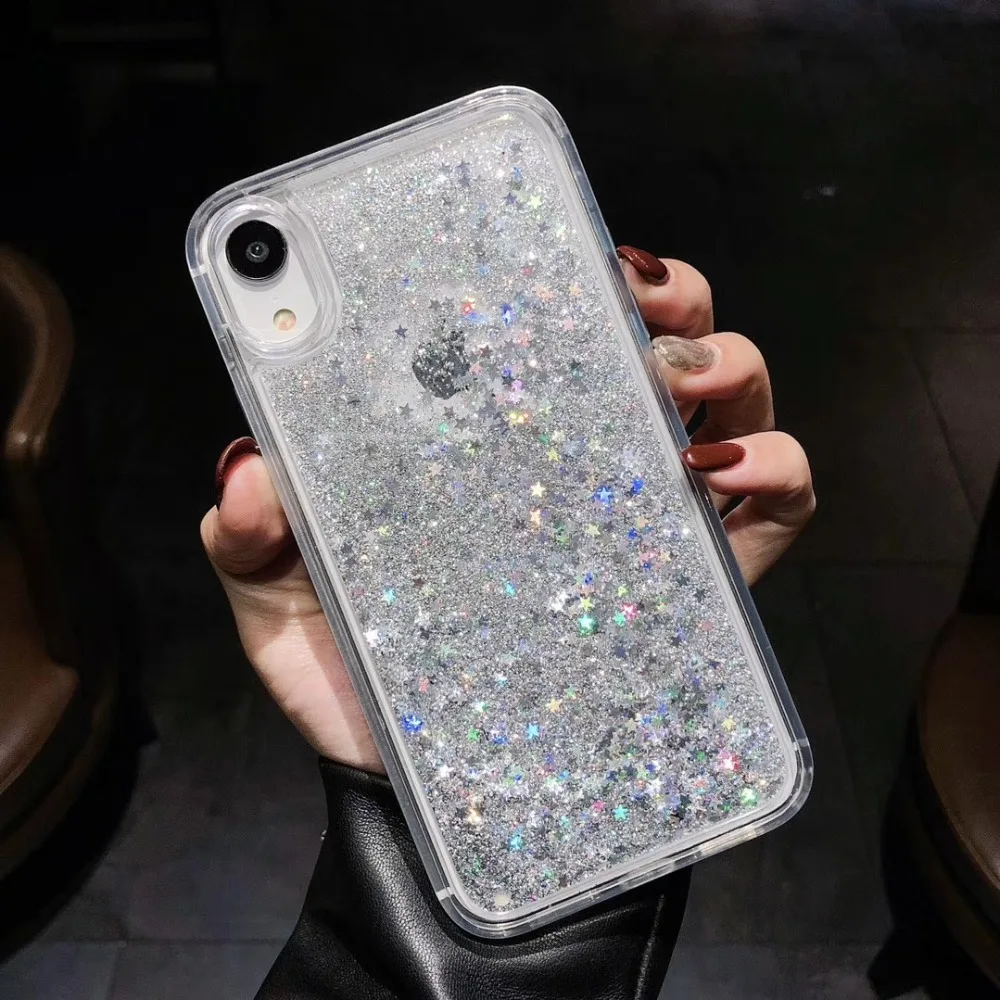 Glitter Phone Case For iphone 6 7 8 Plus 10 X XR XS MAX Fashion Quicksand Back Cover 6plus 7plus 8plus XSMax Liquid sand cases | Мобильные - Фото №1