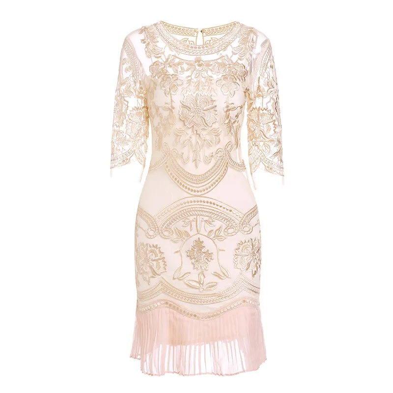 2017 новое весеннее цветочное Вышивка Королевский синий/серый/бежевый сексуальное