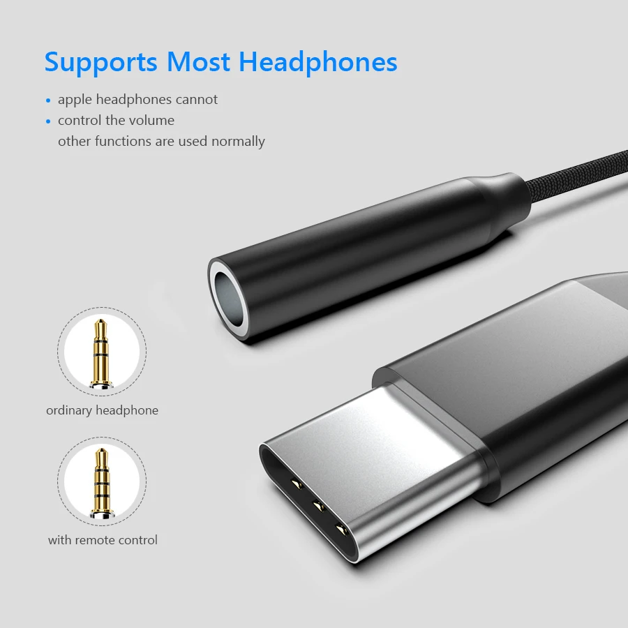 Кабель переходник для наушников Type C 3 5 мм с разъемом типа USB Aux Huawei P20 Lite Mate 20| |