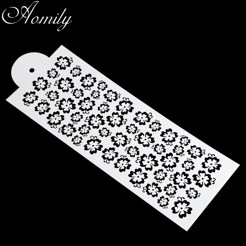 

Элегантный трафарет для торта Aomily с цветами, дамасская кружевная рамка, спрей для торта, боковой кекс, Свадебная вечеринка, искусственные Ин...