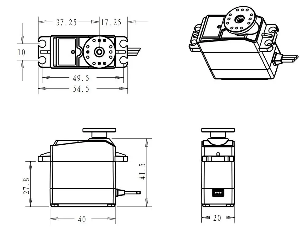 Servo motor sin n&uacute;cleo para veh&iacute;culos de control remoto, dispositivo de bater&iacute;a de alta torsi&oacute;n 1X 35kg, engranaje de metal digital y acero inoxidable, arduino para rob&oacute;tica DIY-2