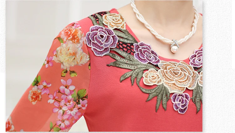 Шифоновые блузки для женщин среднего возраста рубашка большого размера с