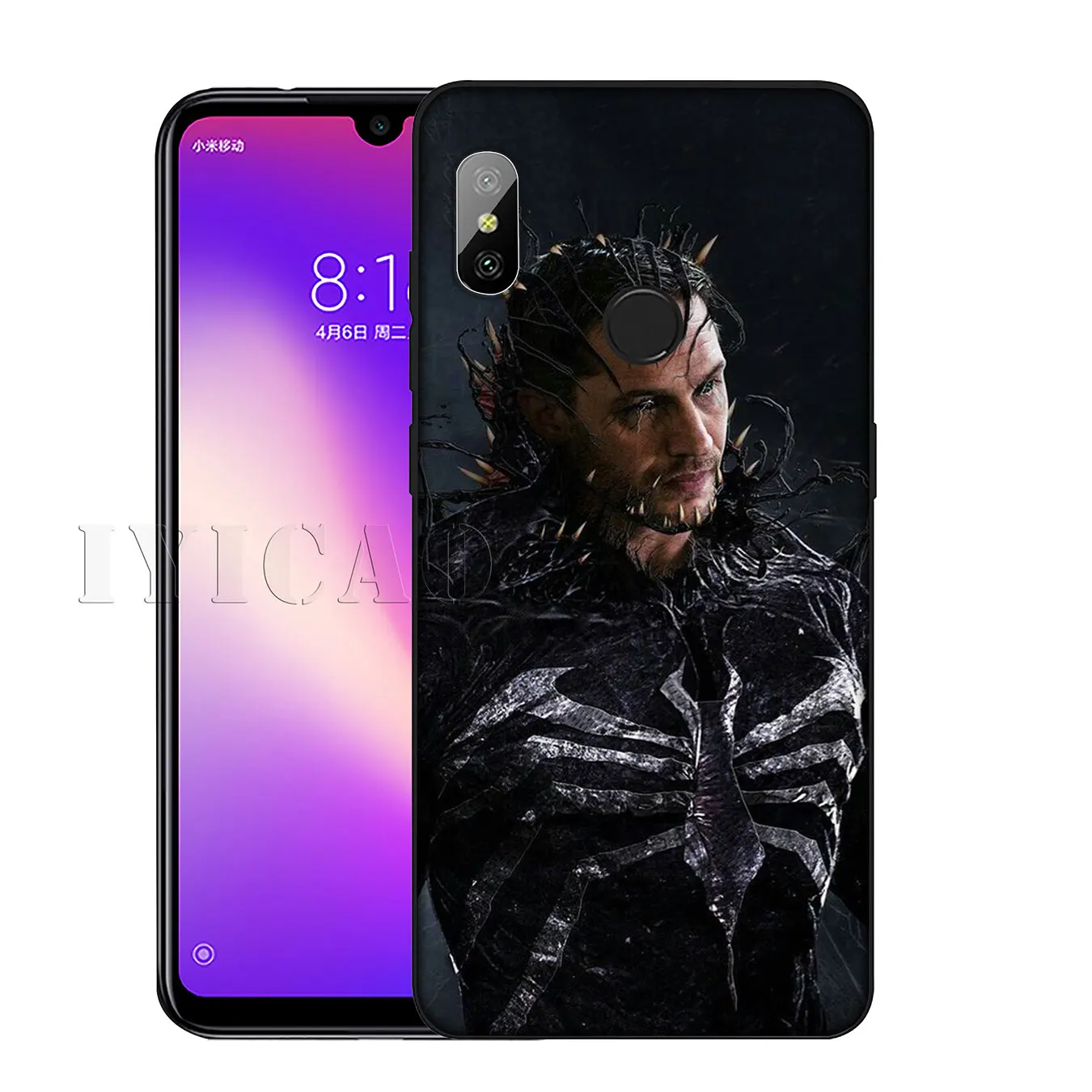 IYICAO Marvel Venom Soft Silicone Phone Case for Xiaomi Redmi K30 K20 8A 7A 6A 5A S2 GO Note 8 8T 7 5 6 Pro Black TPU Cover |