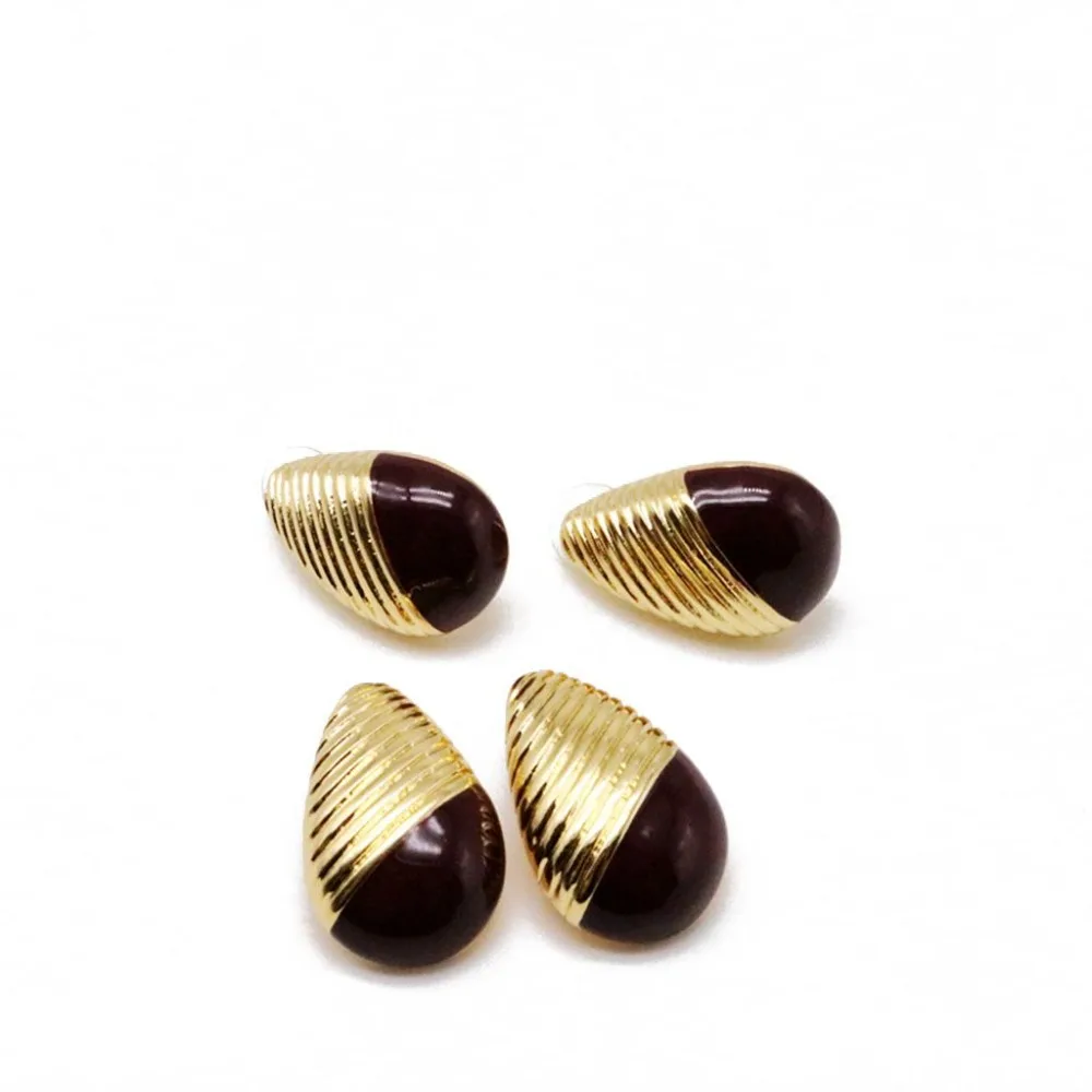 

Fashion Dark Red Enamel Alloy Teardrop Cute Earring Party Jewelry