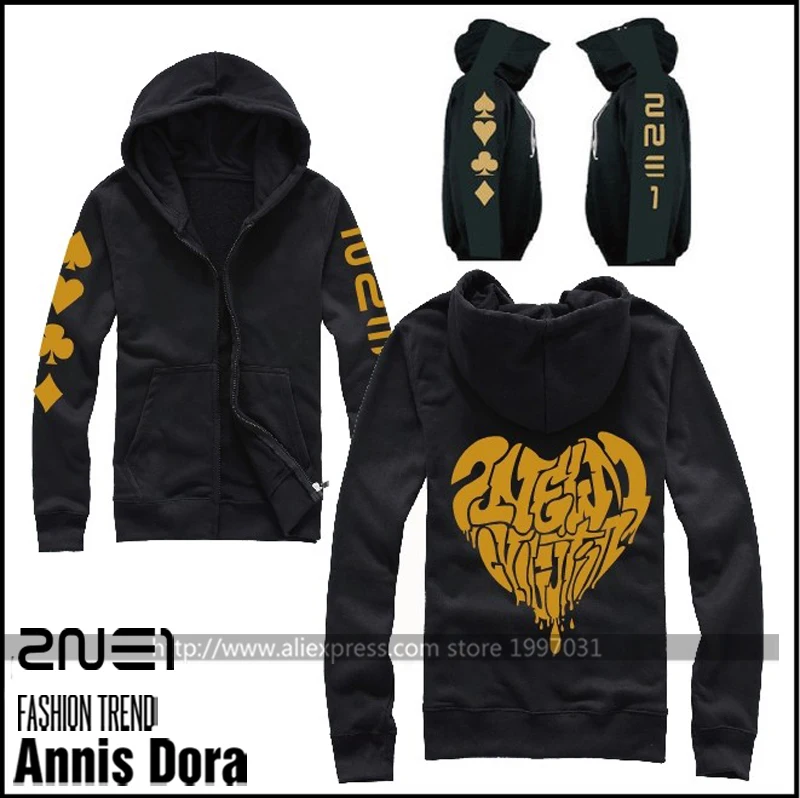 KPOP 2NE1 Новое эволюционное сердце CL Bom Park Sandara Minzy толстовка на молнии в том же