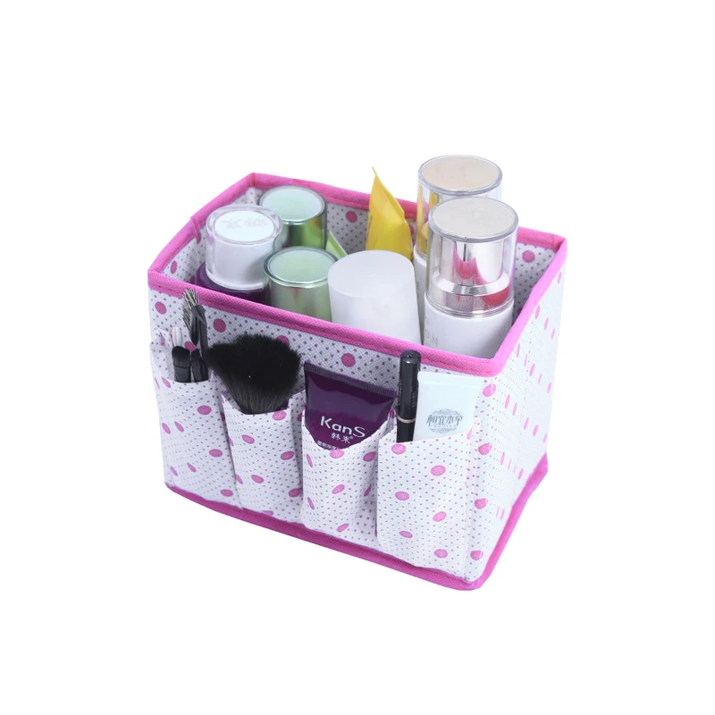 Rose Dot DINIWELL Высококачественная Складная Многофункциональная коробка для хранения макияжа контейнер Большой Емкости Настольная Коробка органайзер для косметики - Цвет: Rose Dot