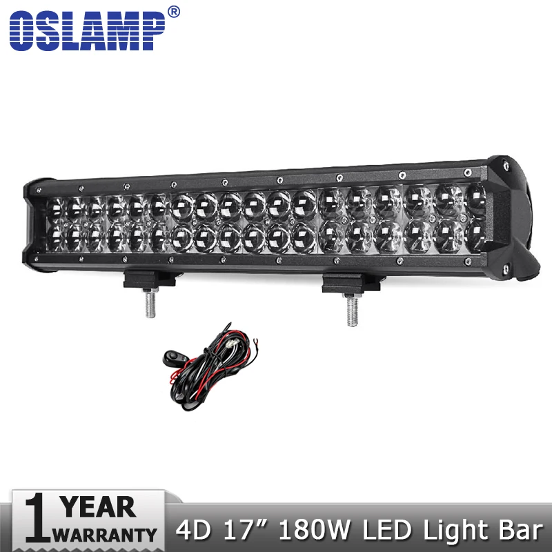 Oslamp 4D 17 дюймов 180 Вт Светодиодный светильник для внедорожников Автомобильный