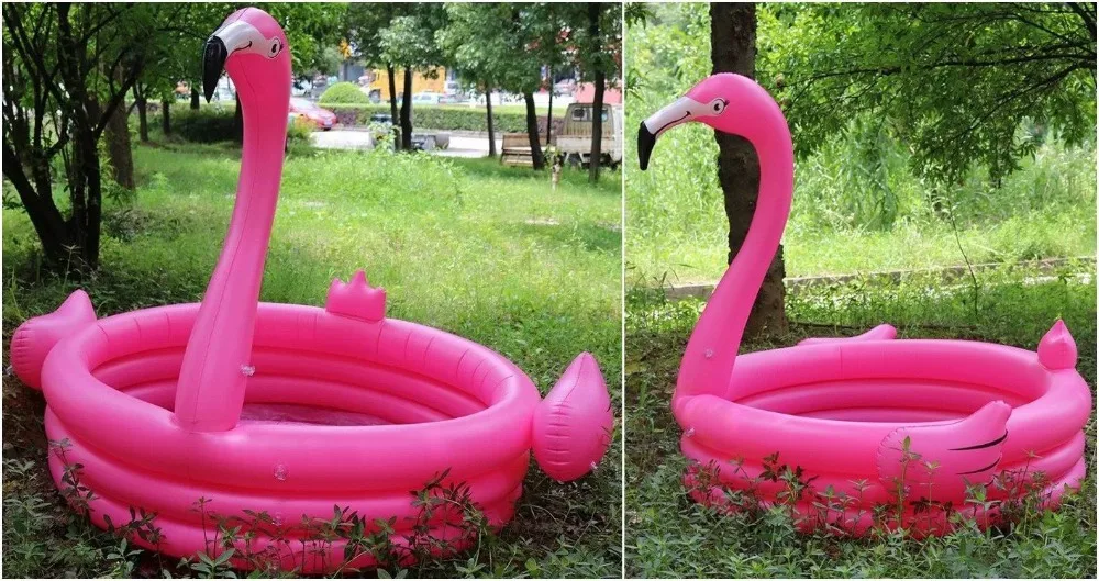 Детский надувной бассейн Фламинго для игр на открытом воздухе piscina портативный