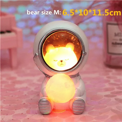 bear size M Galaxy Guardian светодиодный Ночной светильник мультфильм детские Звезда лампы в виде Луны астронавт Настольный декоративный светильник s для малышей и детей постарше детские игрушки подарок на день рождения - Испускаемый цвет: bear size M