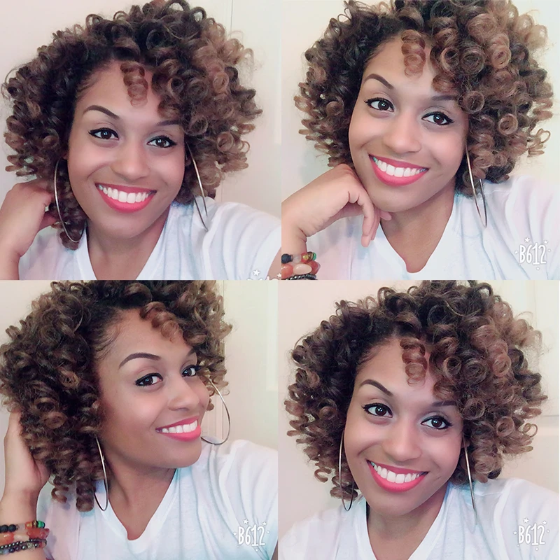 Beyond Beauty Short Curly Crochet Hair Extensions Braids Ombre Braiding Synthetic Kanekalon |