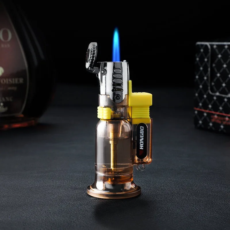 Портативная ветрозащитная мини зажигалка металлическая газовая Бутановая